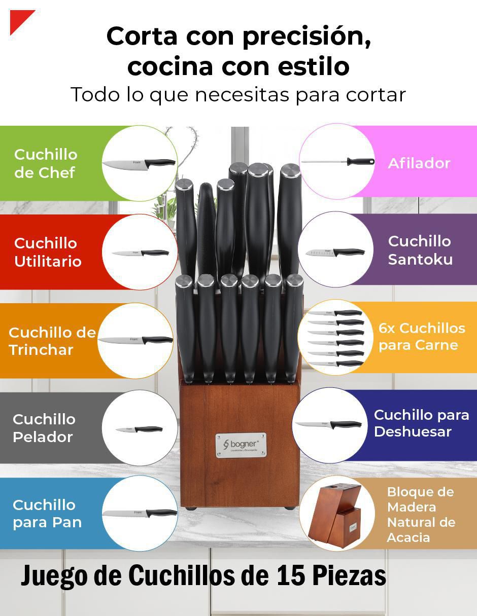 Set de cuchillos utilitario  15 piezas 10