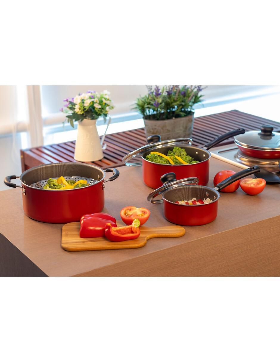 Batería de cocina Primaware de aluminio antiadherente convencional 18 piezas 8