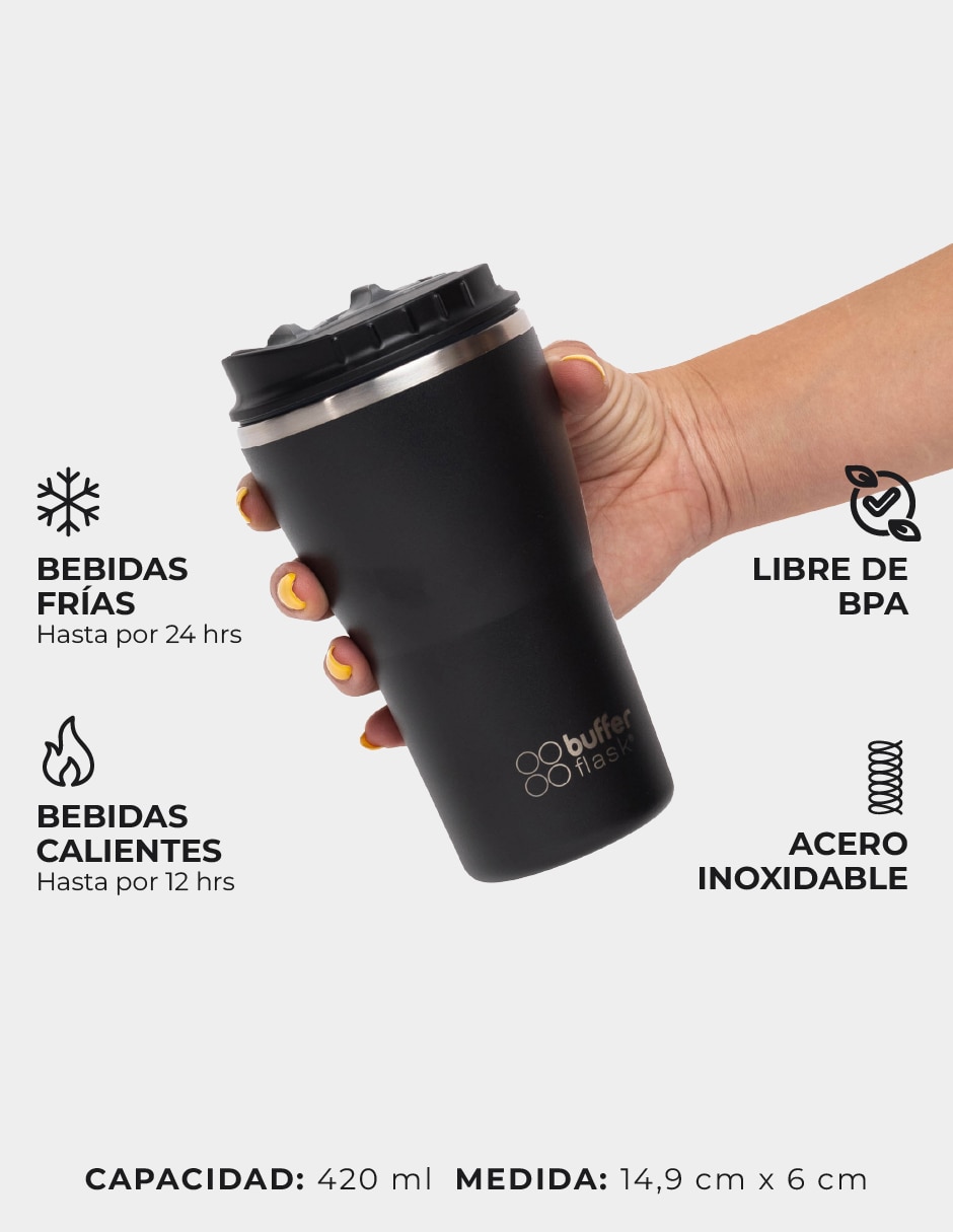 Termo buffer "de" acero inoxidable sin familia o colección "con tapa" rosca 420 ml