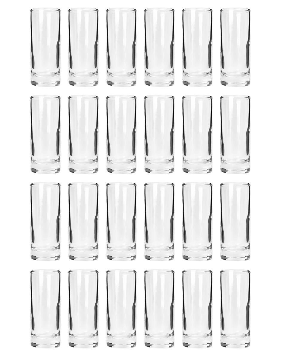 Set de tequileros de vidrio con 24 piezas
