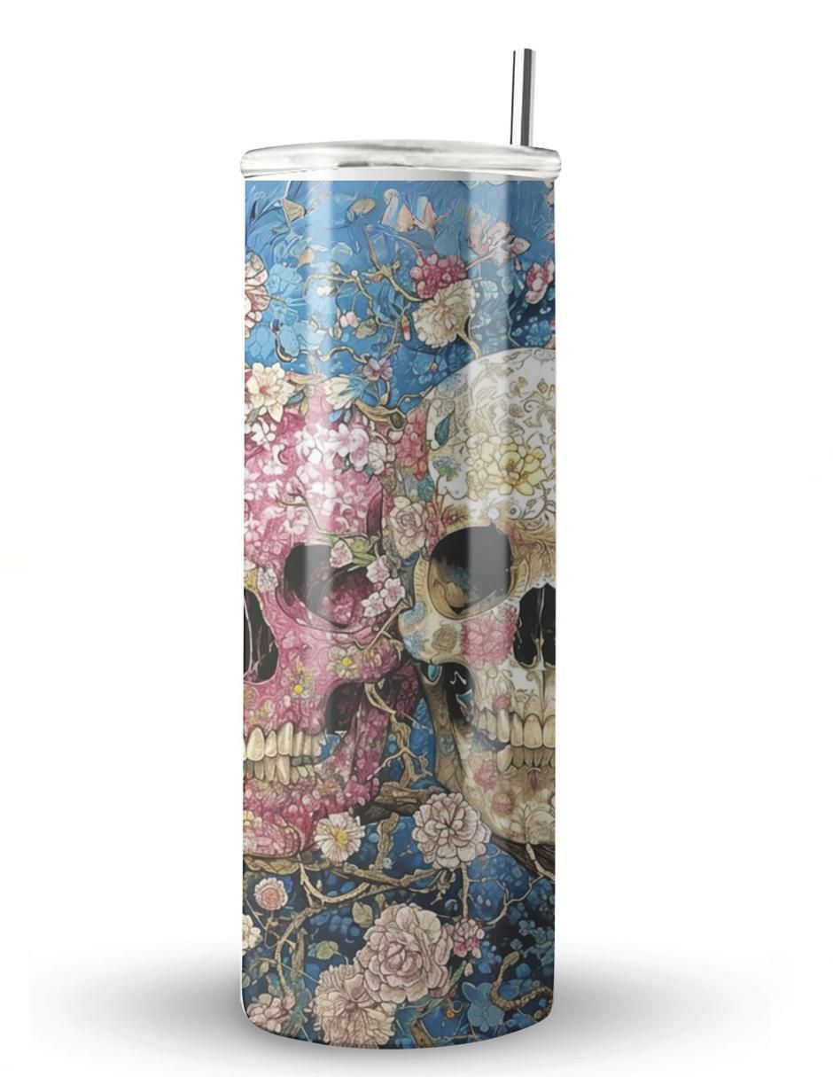 Termo de acero inoxidable Calavera con tapa a presión 600 ml
