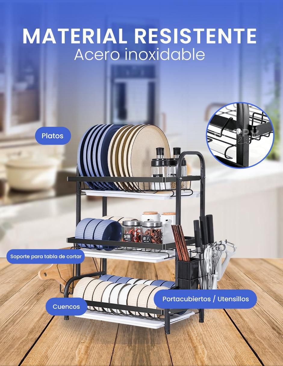 Escurridor de trastes de acero inoxidable 4
