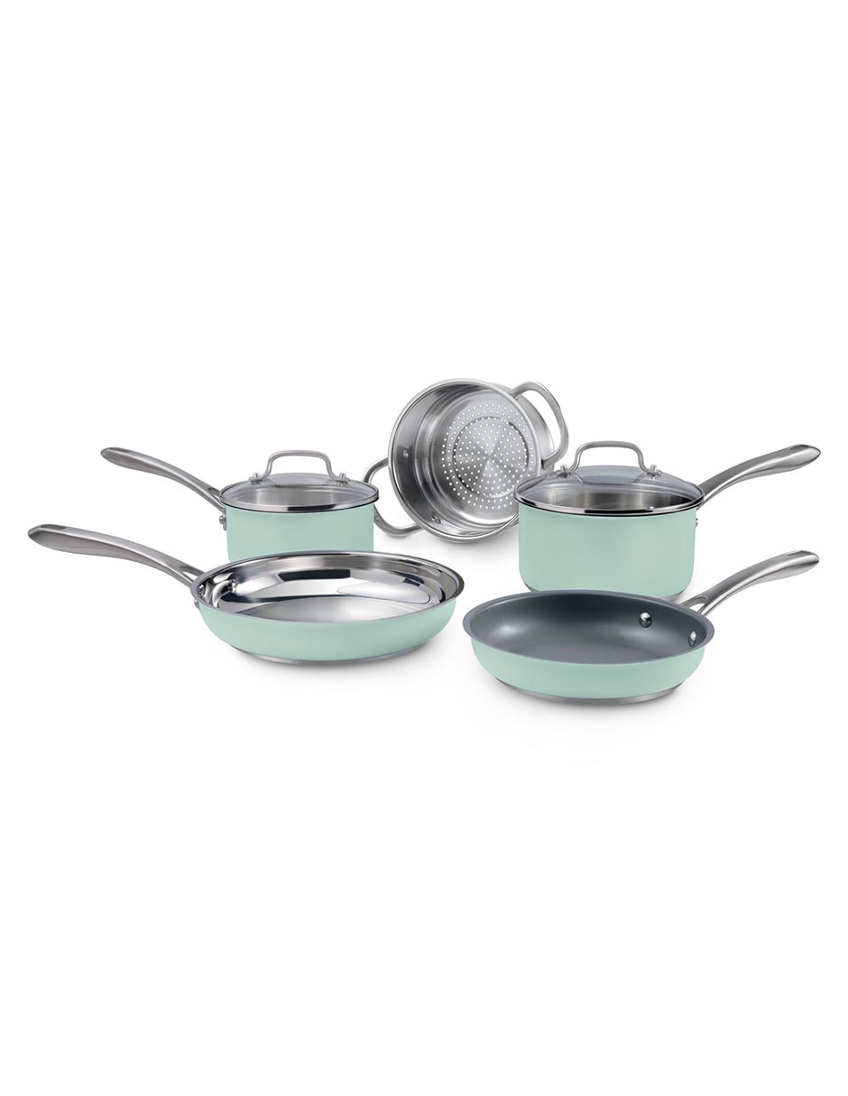 Batería de cocina de acero inoxidable antiadherente cerámica 7 piezas Batería de cocina de acero inoxidable antiadherente cerámica 7 piezas