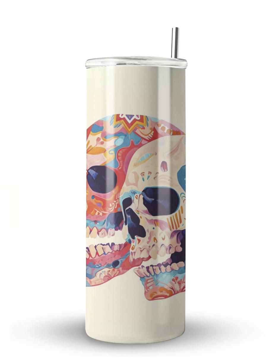 Termo de acero inoxidable Calavera con tapa a presión 600 ml