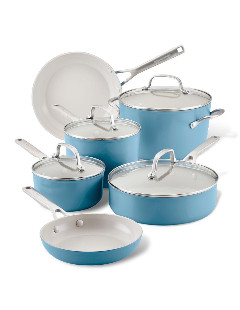 Batería de cocina de aluminio anodizado antiadherente sin PFOA 10 piezas Batería de cocina de aluminio anodizado antiadherente sin PFOA 10 piezas