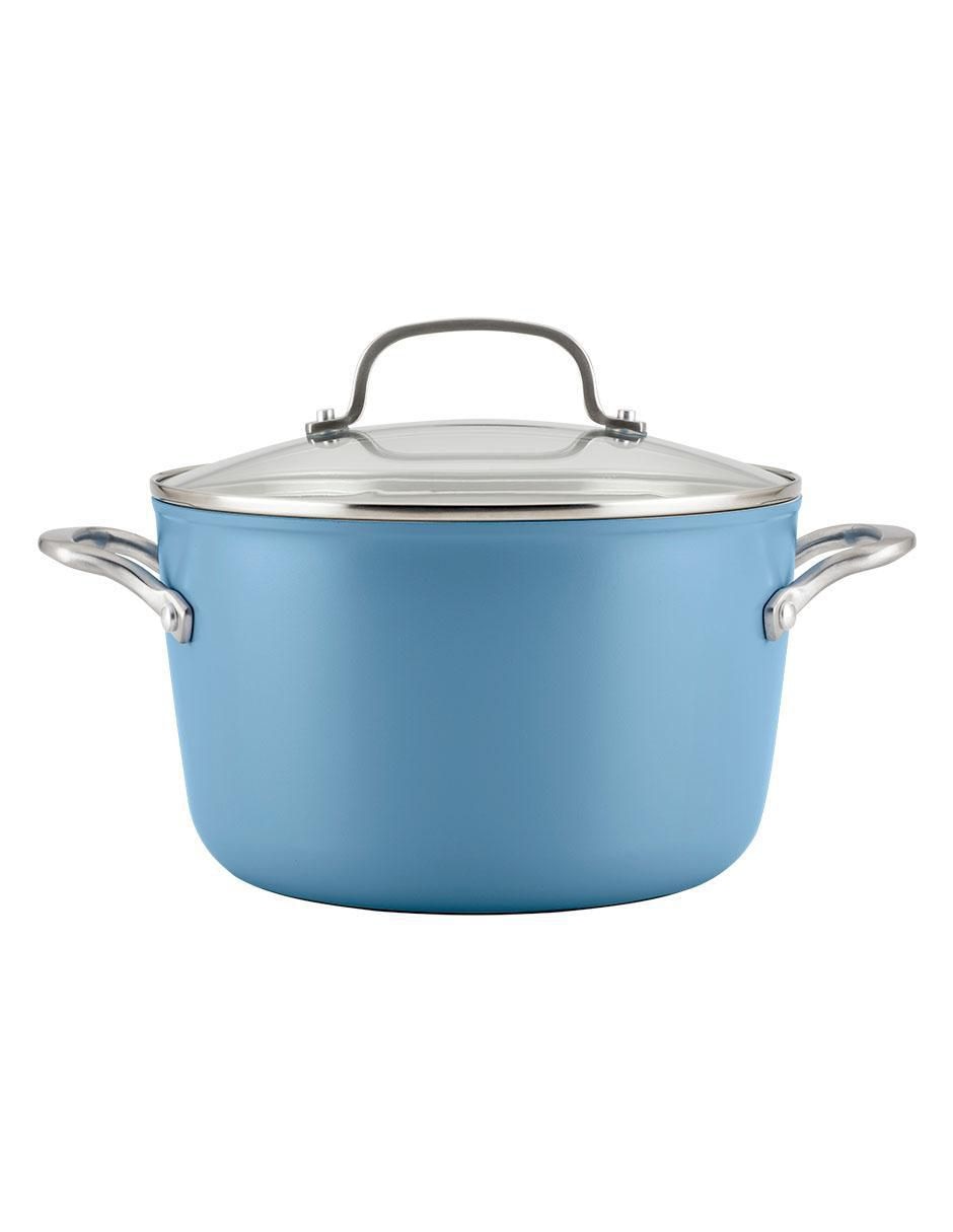 Batería de cocina de aluminio anodizado antiadherente sin PFOA 10 piezas 4