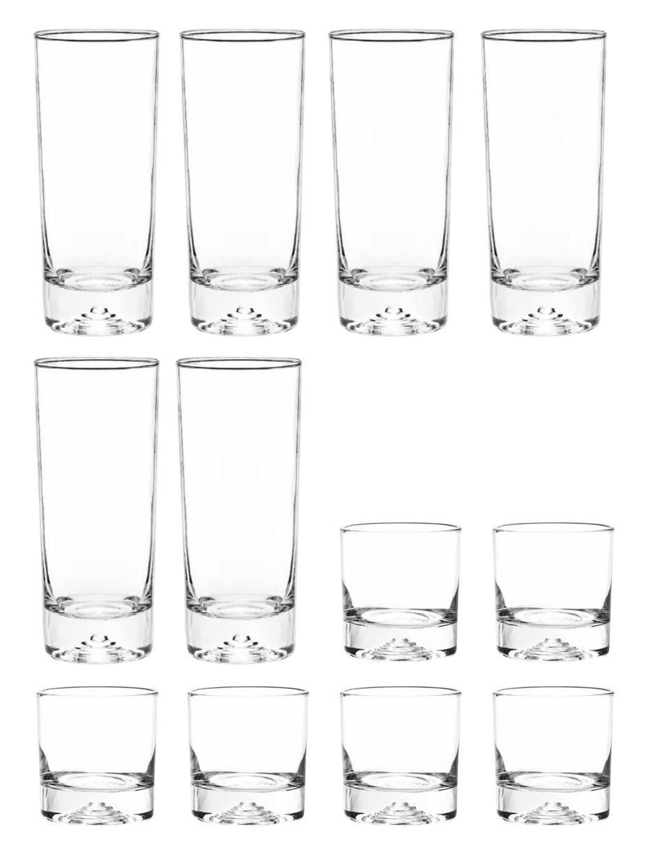 Set vasos Malaga de vidrio con 12 piezas