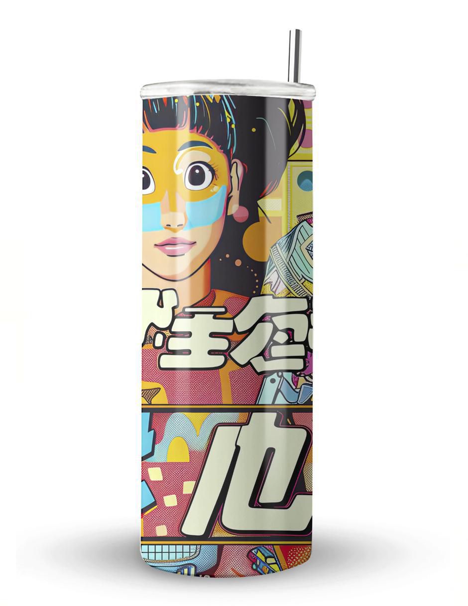 Termo de acero inoxidable Korean con tapa a presión 600 ml