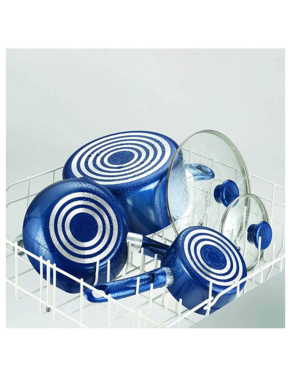 Batería de cocina de acero inoxidable antiadherente titanio 14 piezas 5