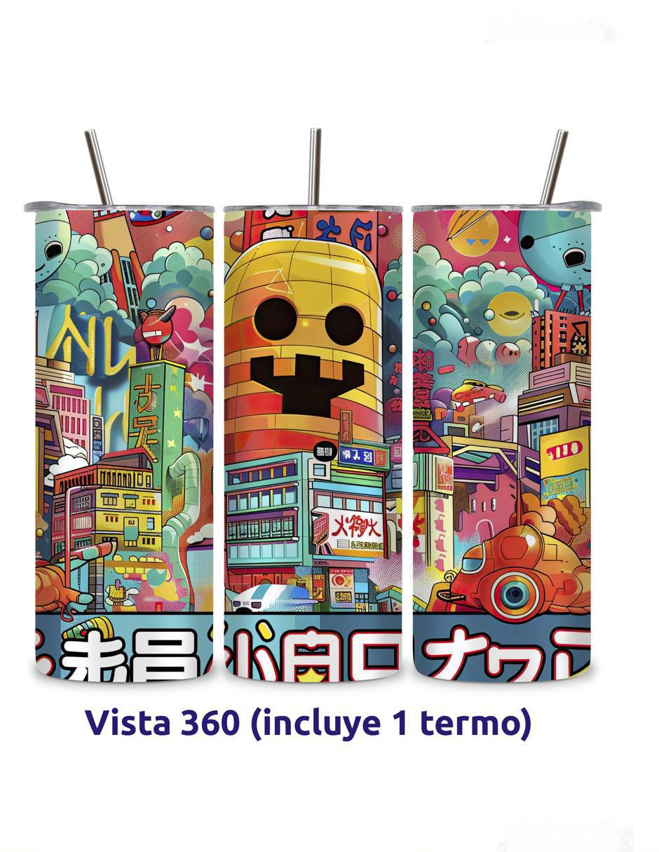 Termo de acero inoxidable Korean con tapa a presión 600 ml 2