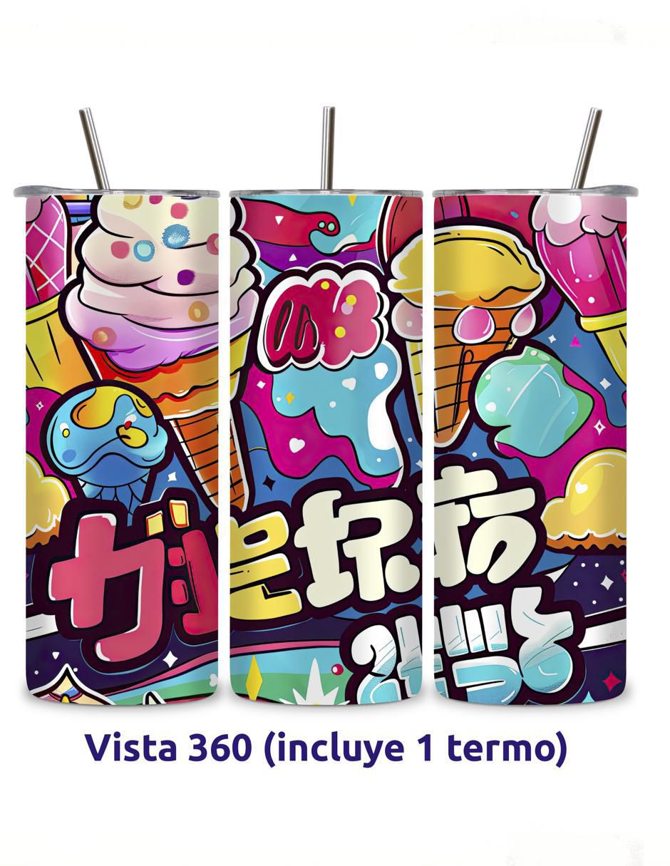 Termo de acero inoxidable Korean con tapa a presión 600 ml 2
