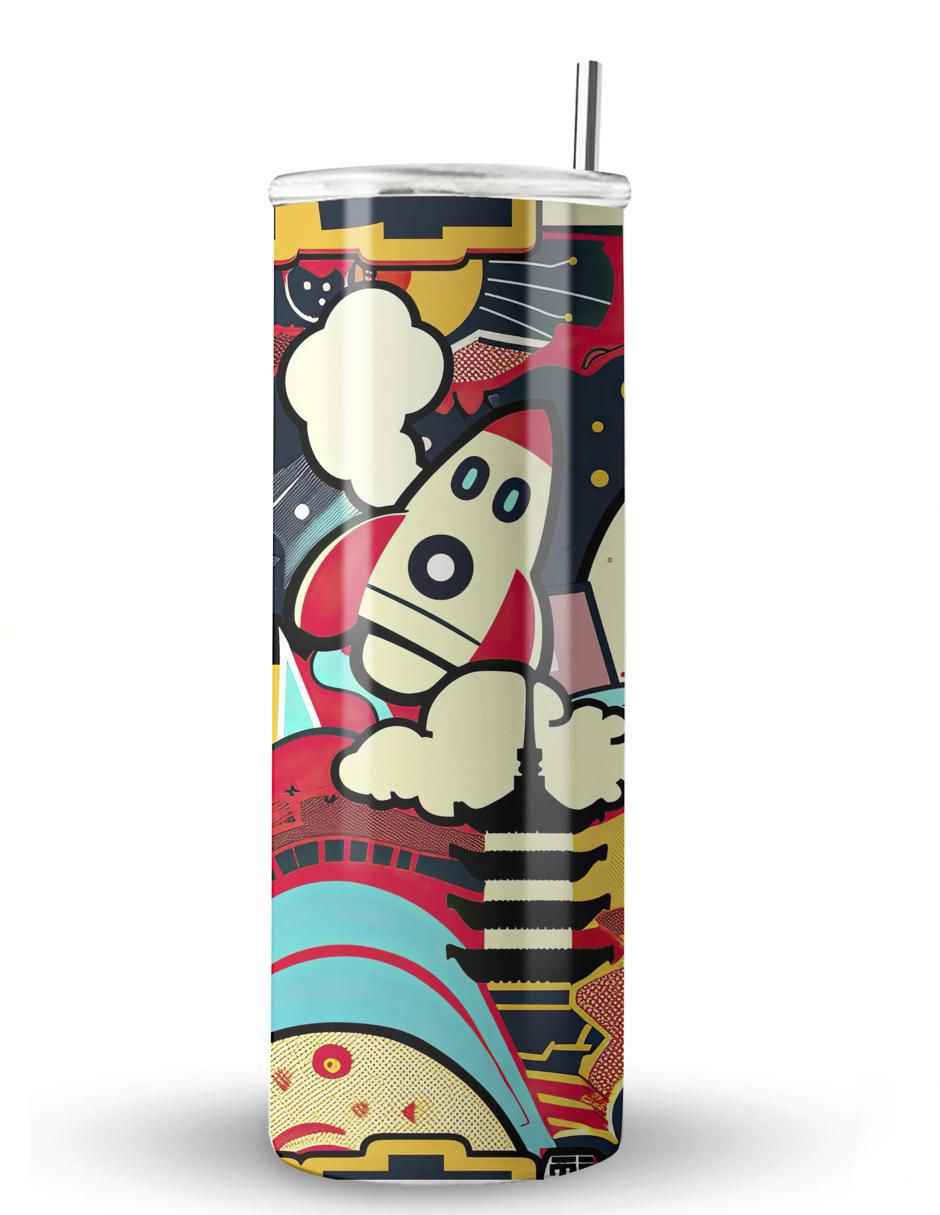 Termo de acero inoxidable Korean con tapa a presión 600 ml