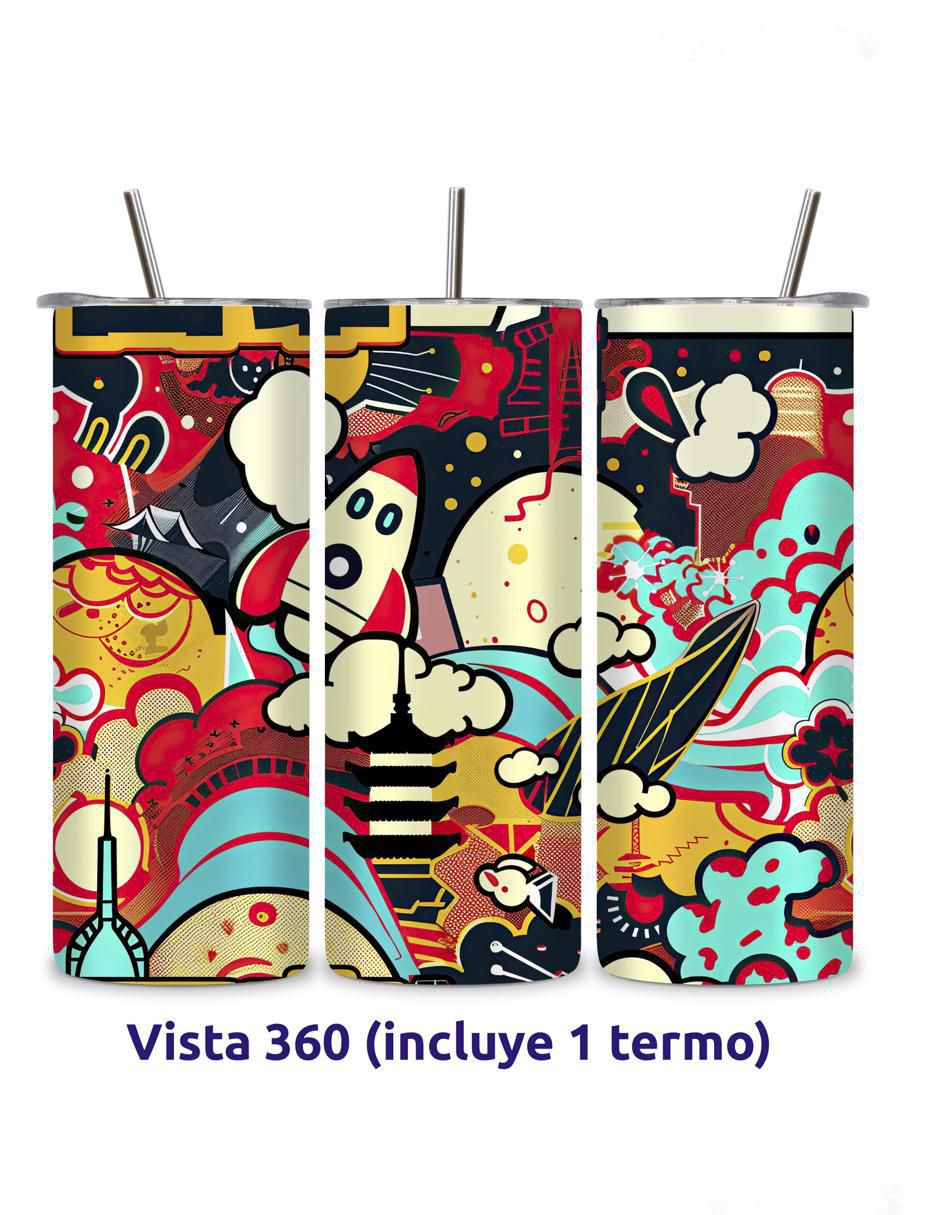 Termo de acero inoxidable Korean con tapa a presión 600 ml 2