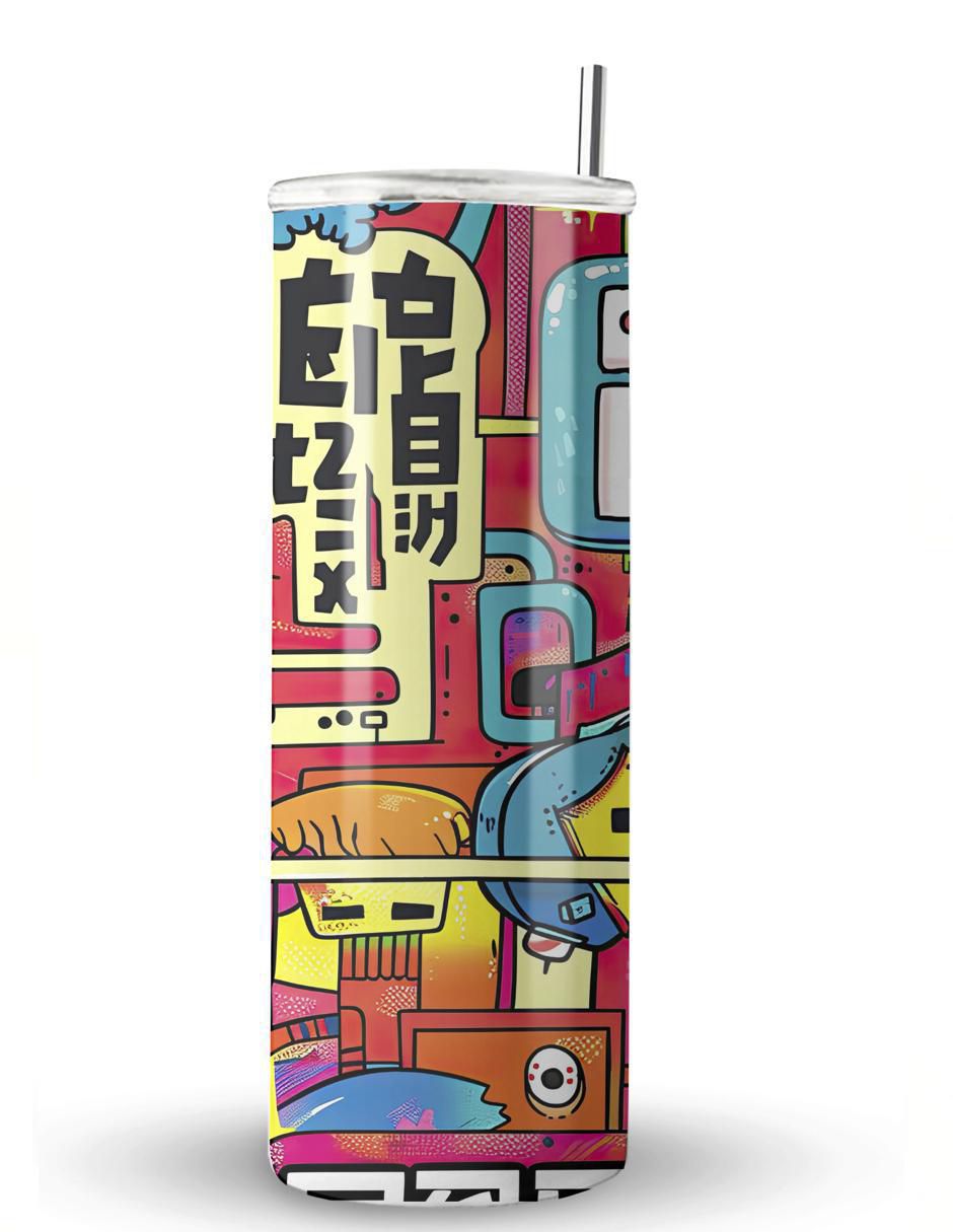 Termo de acero inoxidable Korean con tapa a presión 600 ml
