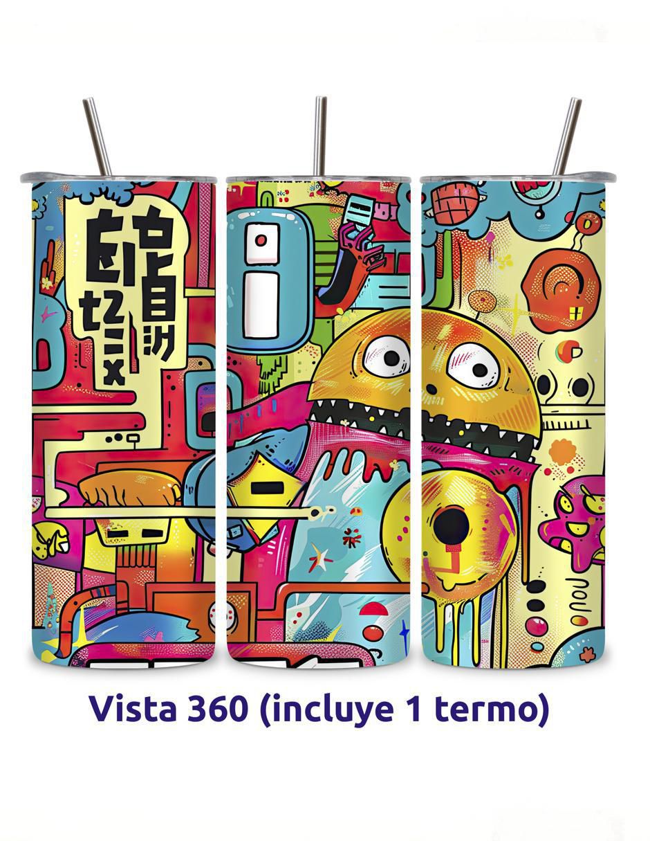 Termo de acero inoxidable Korean con tapa a presión 600 ml 2