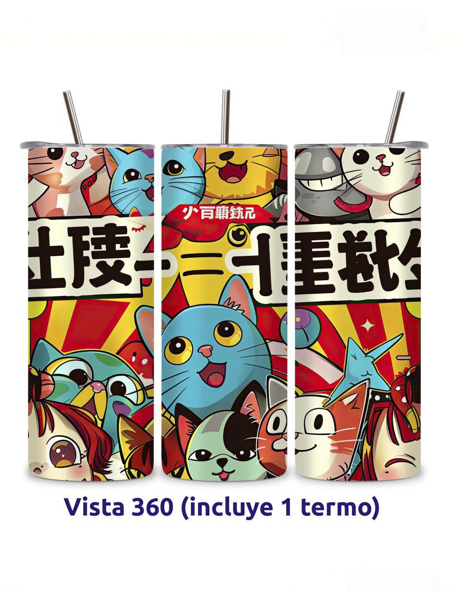 Termo de acero inoxidable Korean con tapa a presión 600 ml 4