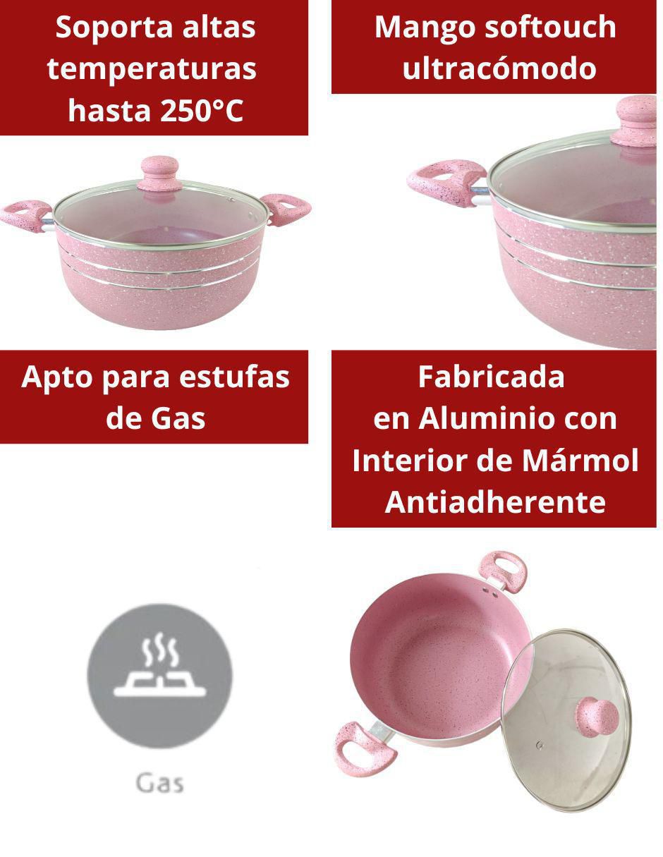 Batería de cocina de aluminio antiadherente minerales naturales 12 piezas 2