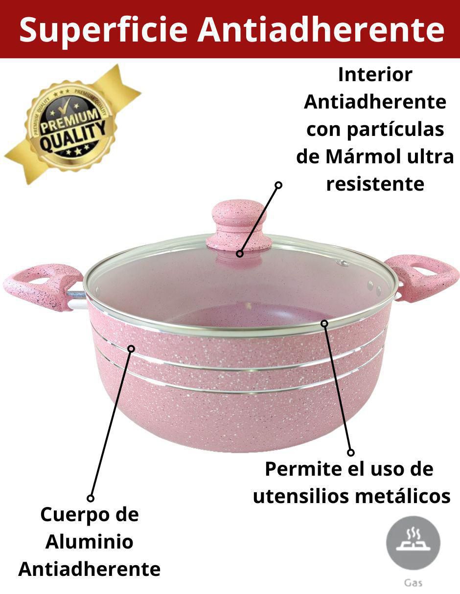 Batería de cocina de aluminio antiadherente minerales naturales 12 piezas 3