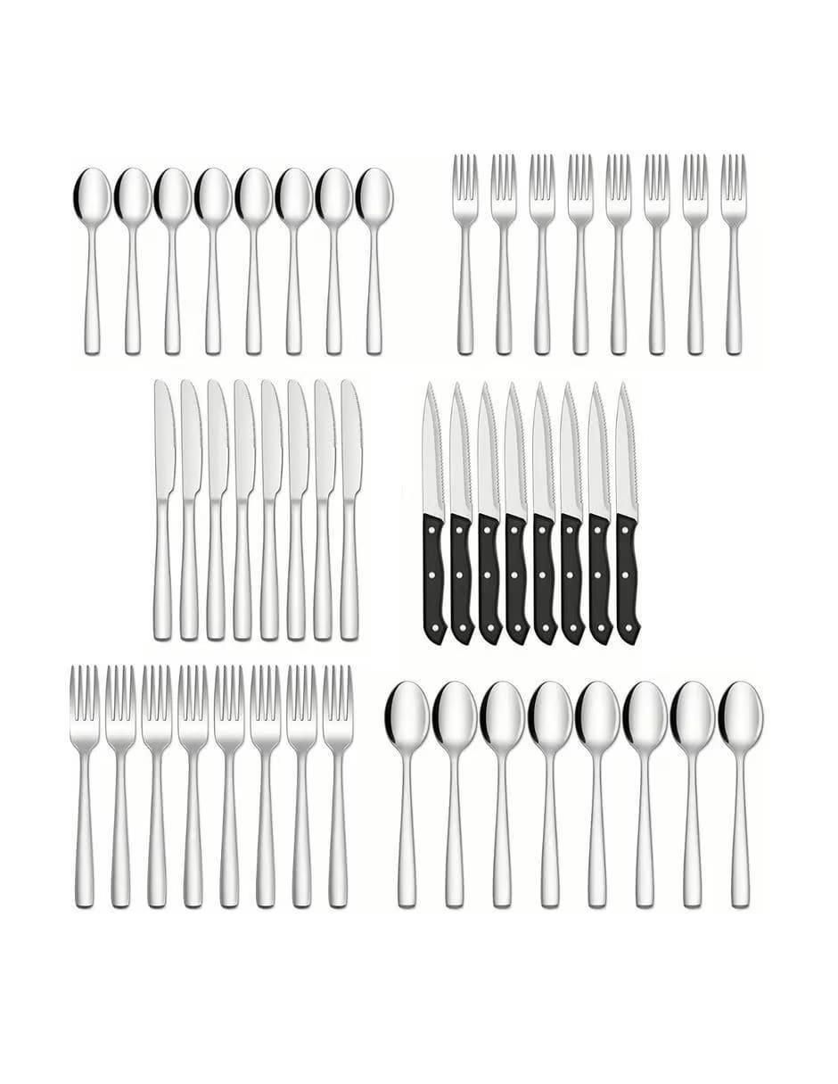 Set cubiertos de acero 48 piezas