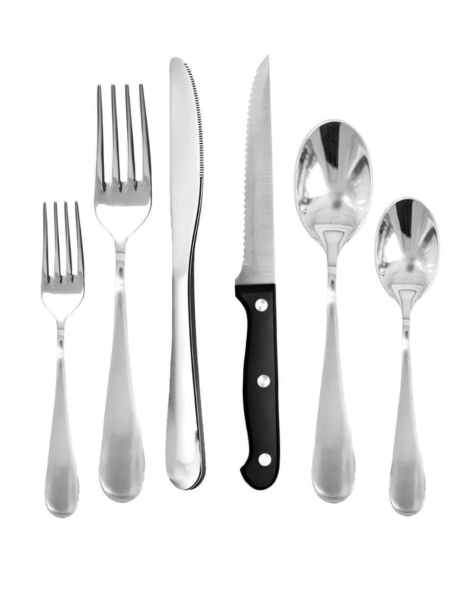 Set cubiertos de acero inoxidable 48 piezas