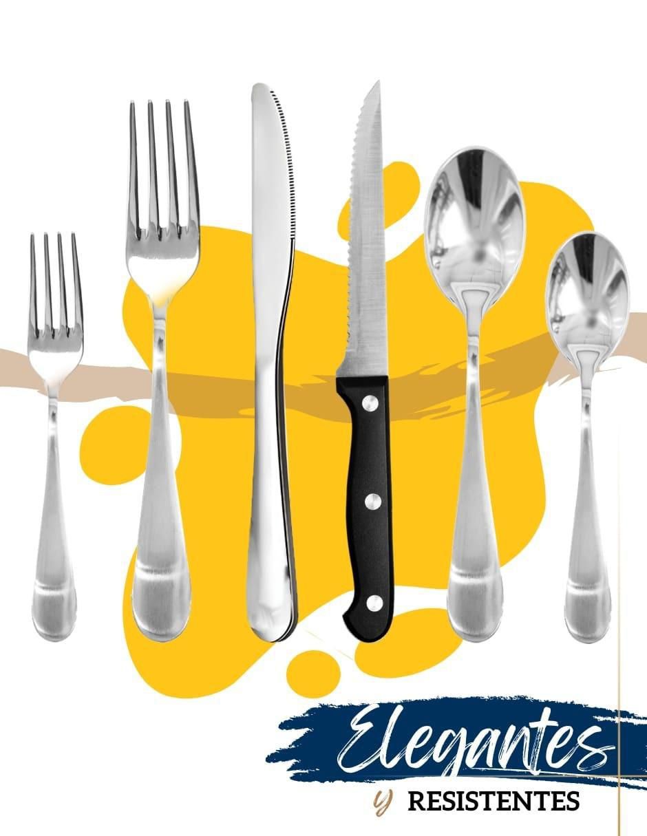 Set cubiertos de acero inoxidable 48 piezas 5