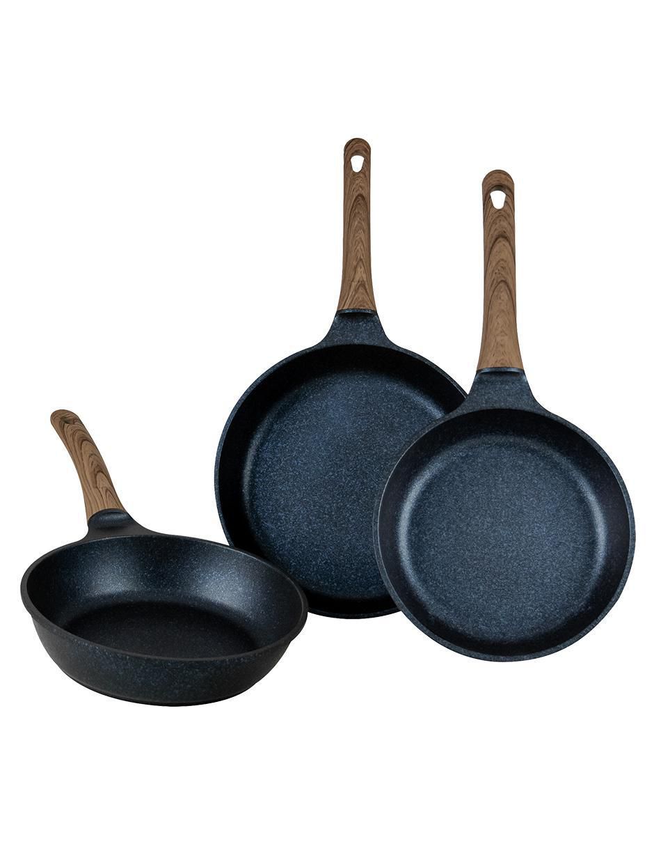 Set de sartenes de aluminio anodizado 3 piezas