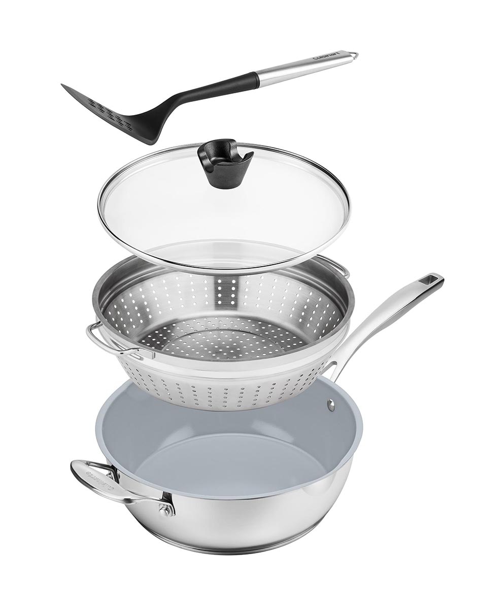 Sartén wok Cuisinart Advantage de acero inoxidable 2