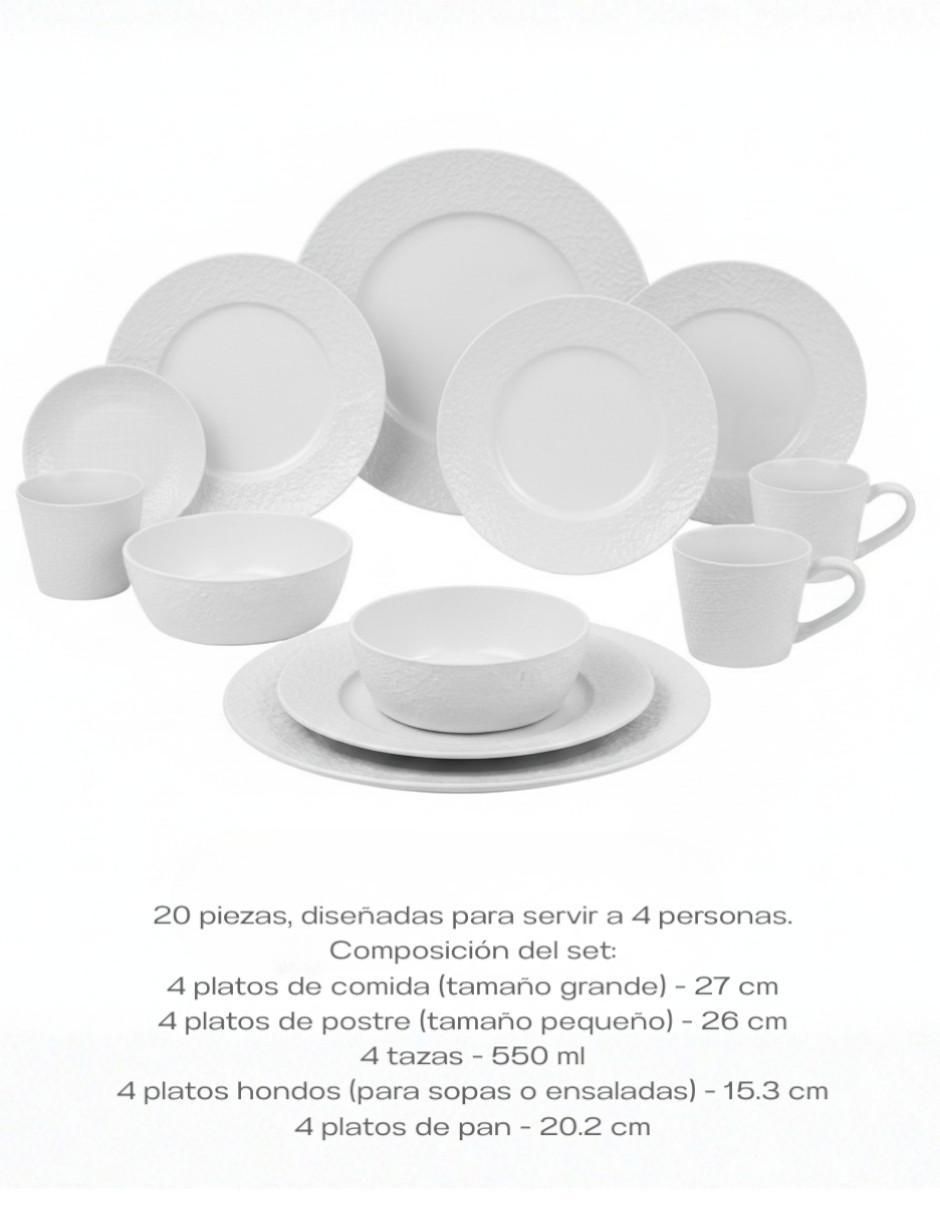 Vajilla cerrada Denim de cerámica para 4 personas 10