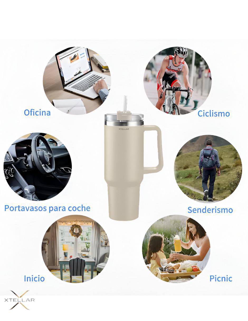 Termo de acero inoxidable con tapa flip top 1.1 L 2