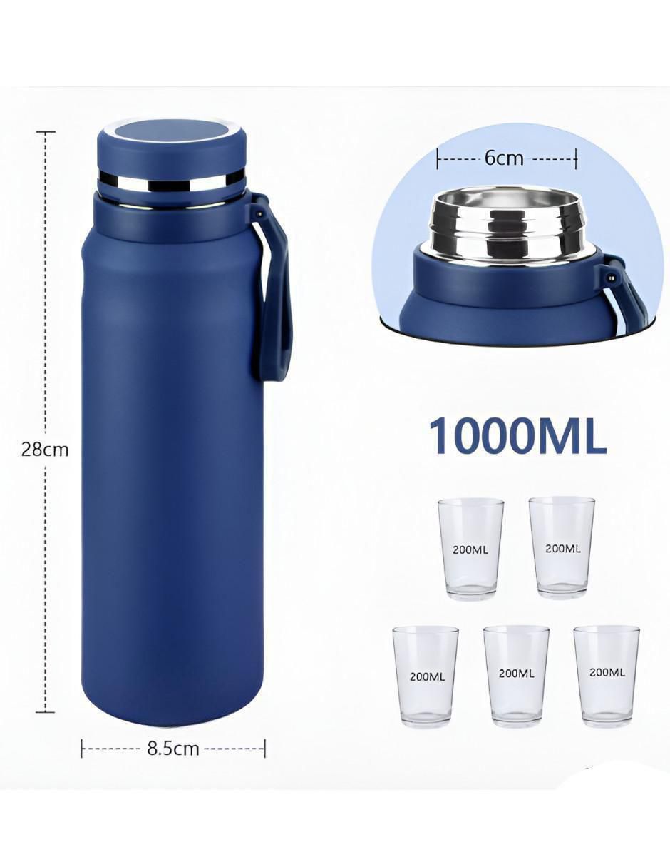 Termo de acero inoxidable con tapa rosca 1 L 4