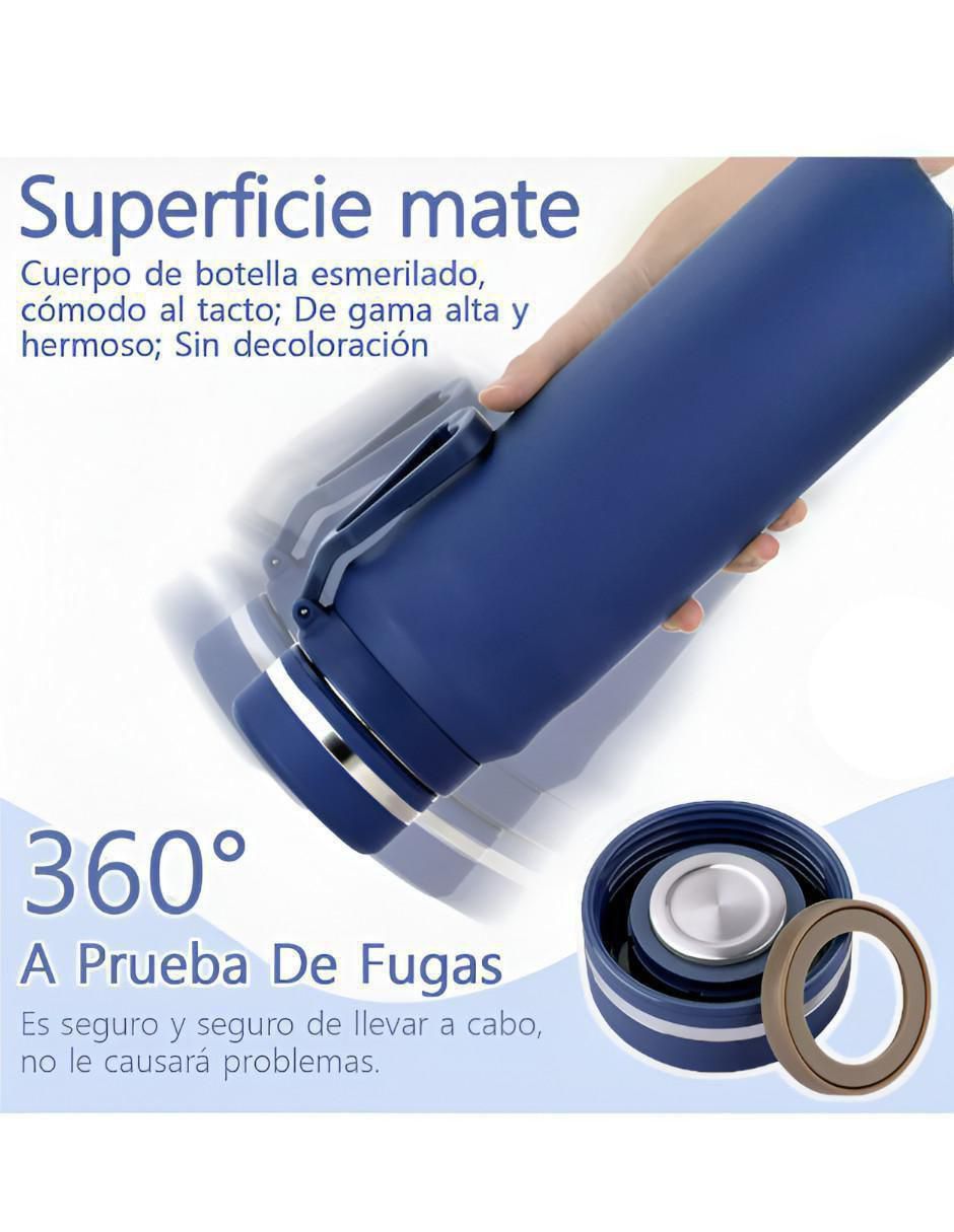 Termo de acero inoxidable con tapa rosca 1 L 3