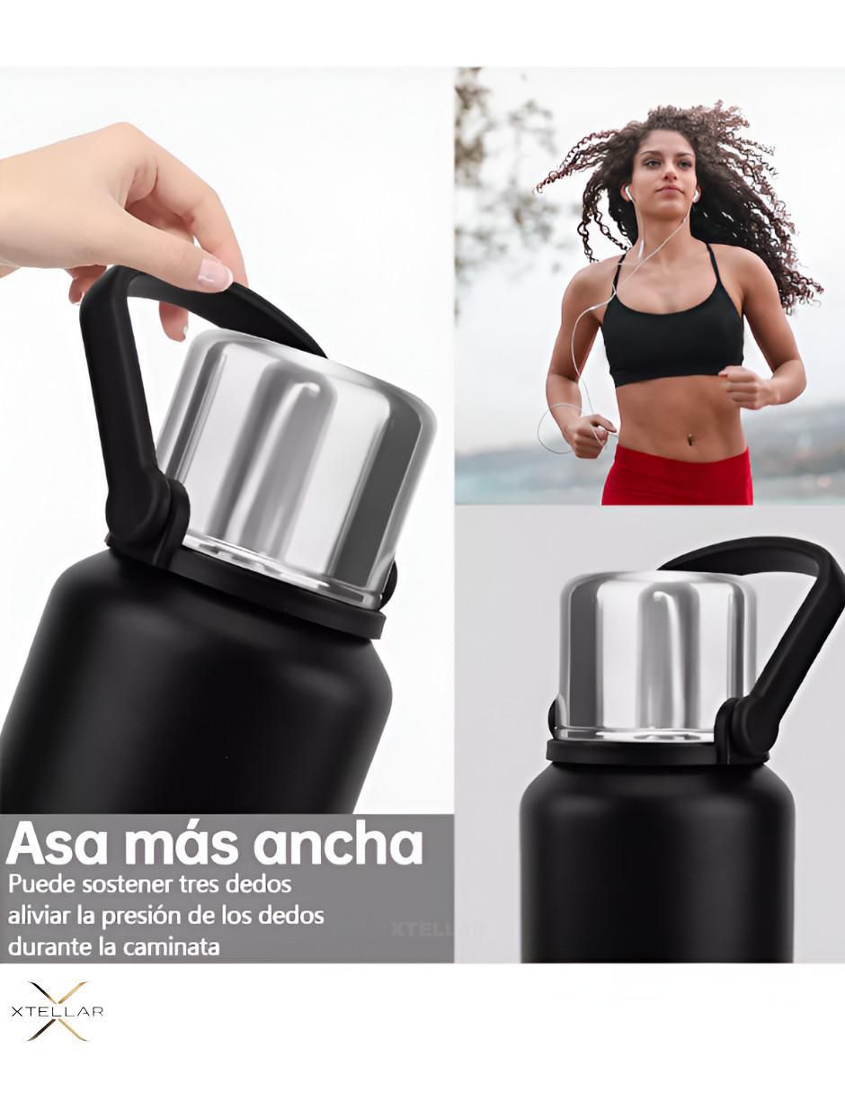 Termo de acero inoxidable con tapa rosca 1 L 2