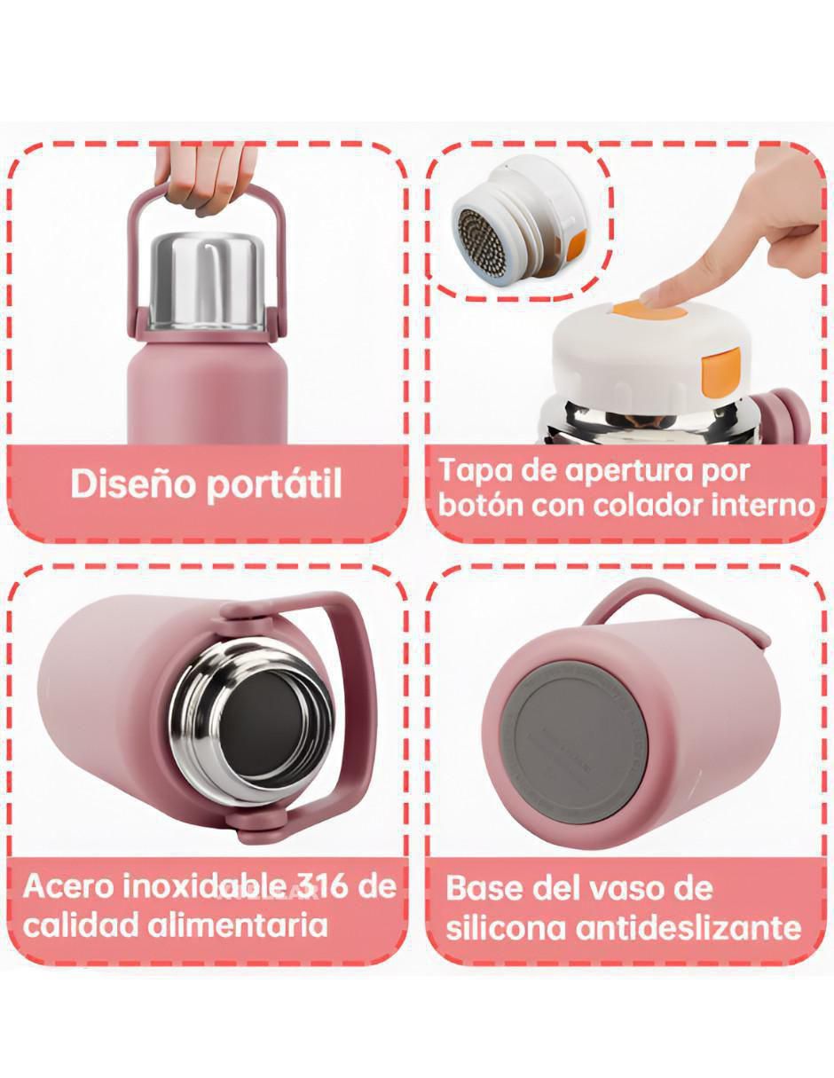 Termo de acero inoxidable con tapa rosca 1 L 4