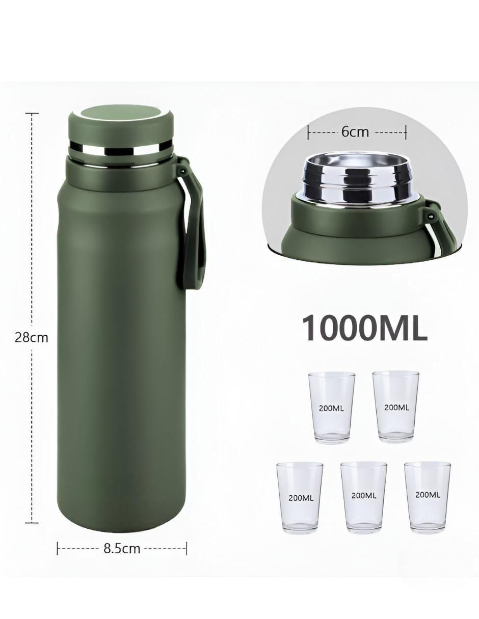 Termo de acero inoxidable con tapa rosca 1 L 4