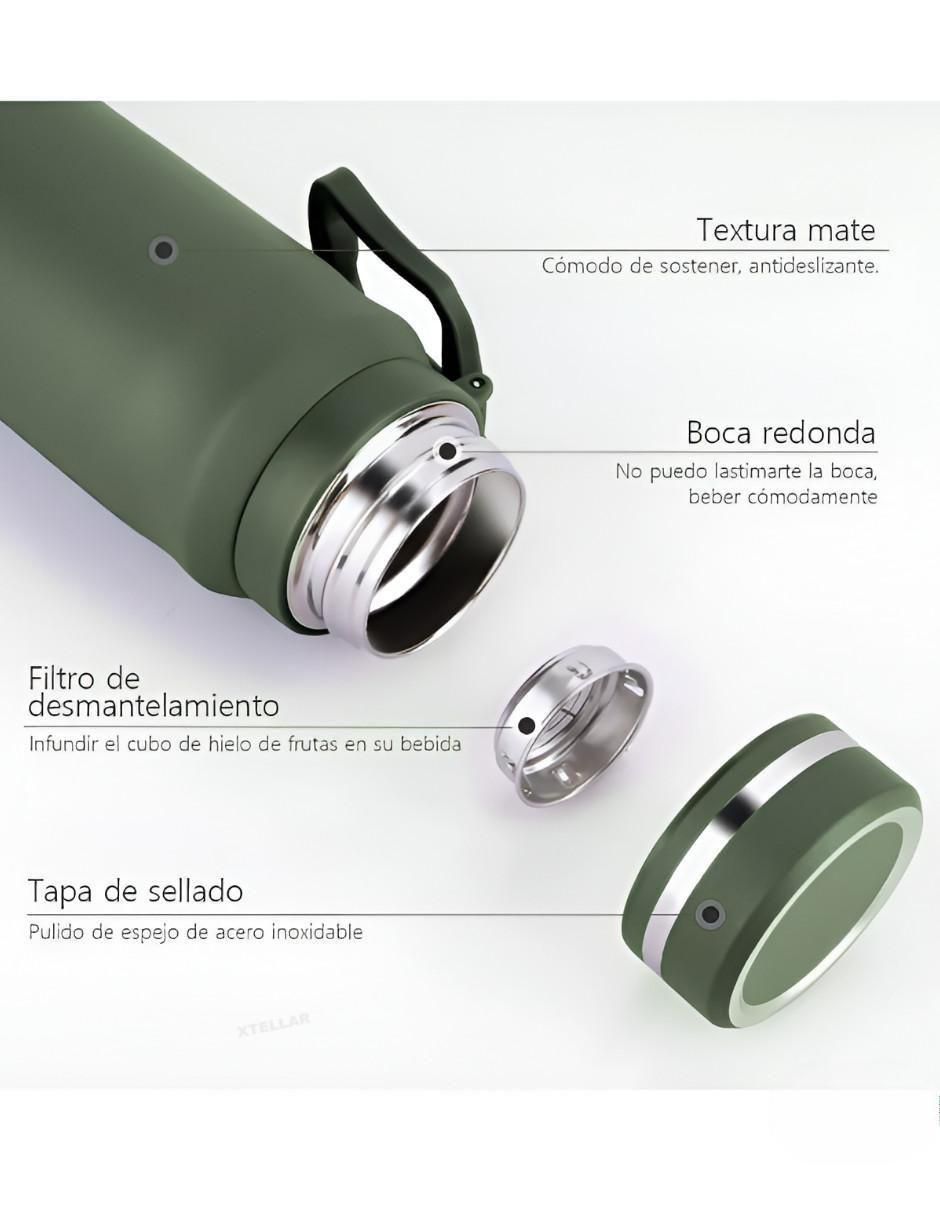 Termo de acero inoxidable con tapa rosca 1 L 3