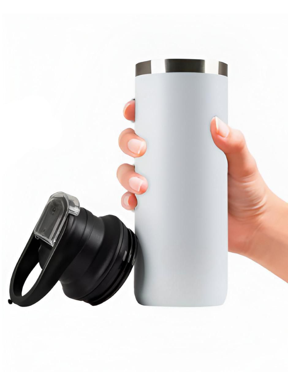 Termo de acero inoxidable con tapa push pull 500 ml 2
