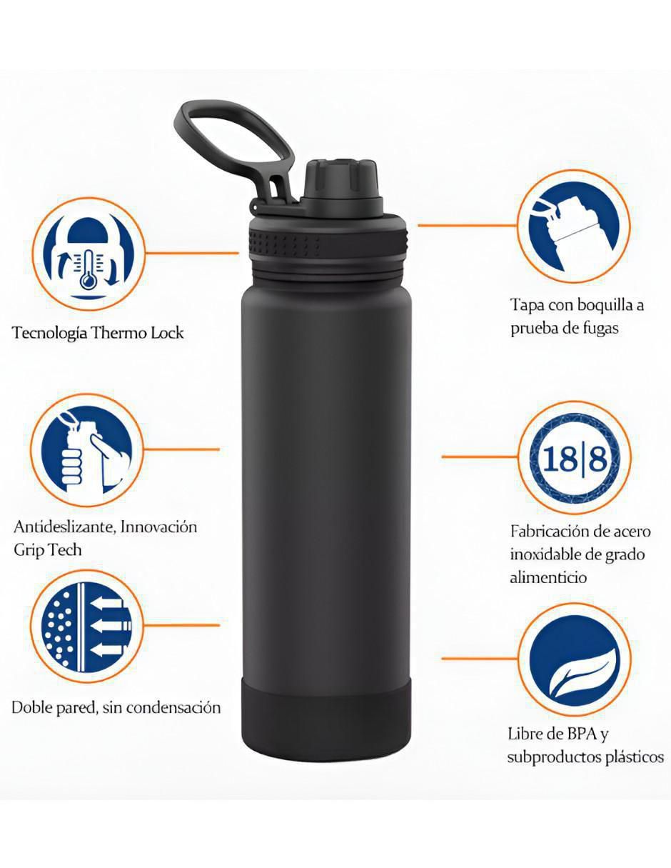 Termo de acero inoxidable con tapa rosca 750 ml 2