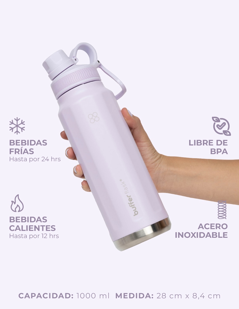 Termo Buffer de acero inoxidable con tapa rosca 1 L 2