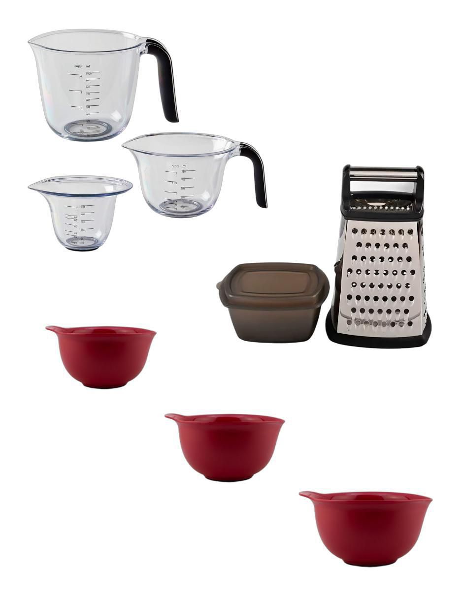 Set taza medidora Classic de plástico 8 piezas