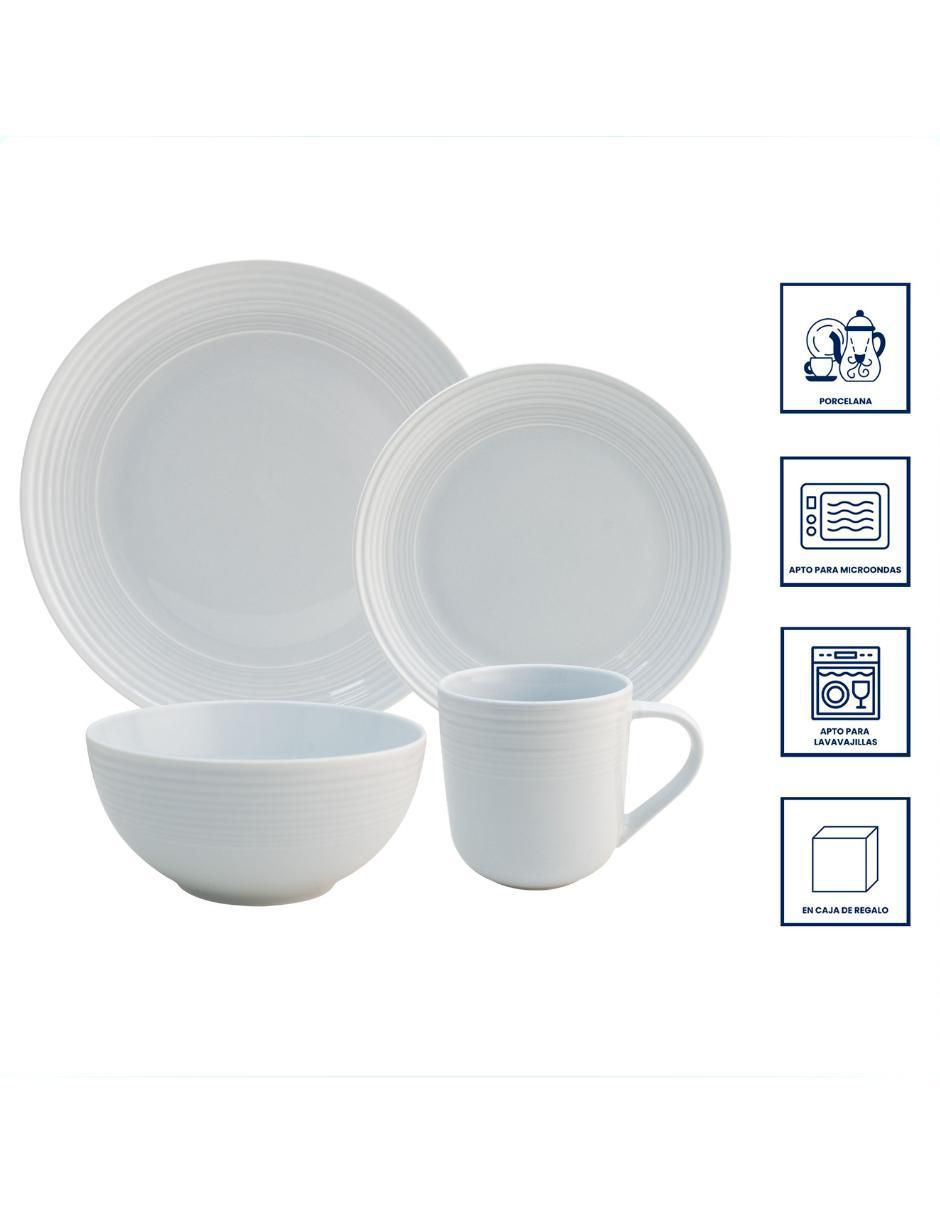 Vajilla cerrada top choice monotone arctic no aplica "de" porcelana 16 piezas "piezas"