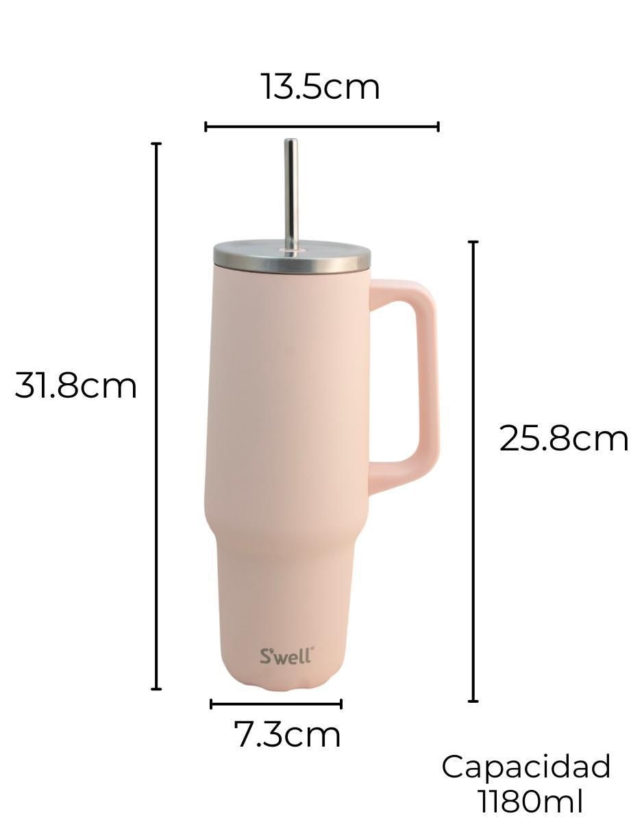 Termo doble pared s'well "de" acero inoxidable tumbler xl "con tapa" rosca 1.2 l