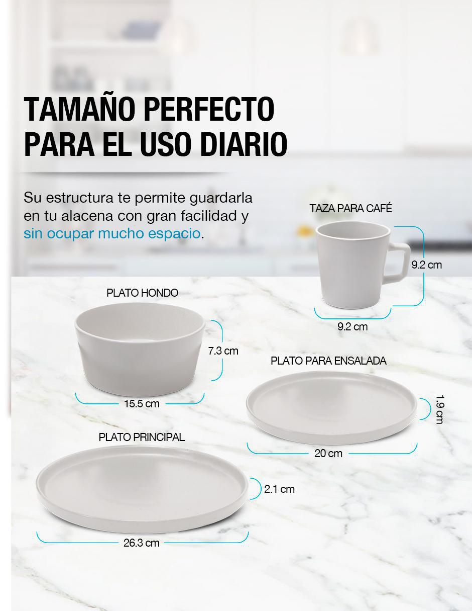 Vajilla cerrada de cerámica para 4 personas 6