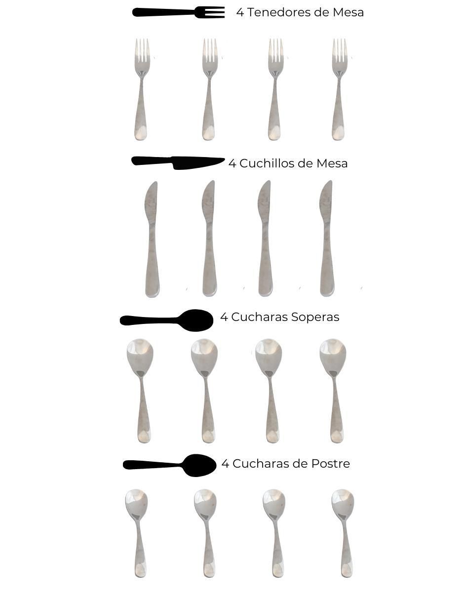 Set cubiertos Estocolmo de acero inoxidable 16 piezas 4