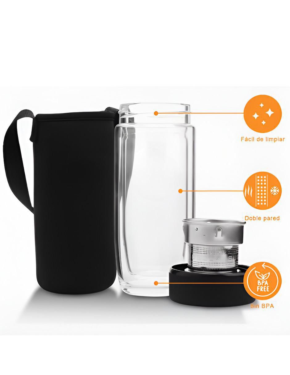 Termo infusor de vidrio con tapa rosca 300 ml 3
