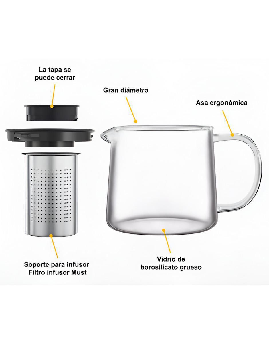 Tetera y taza de vidrio 3