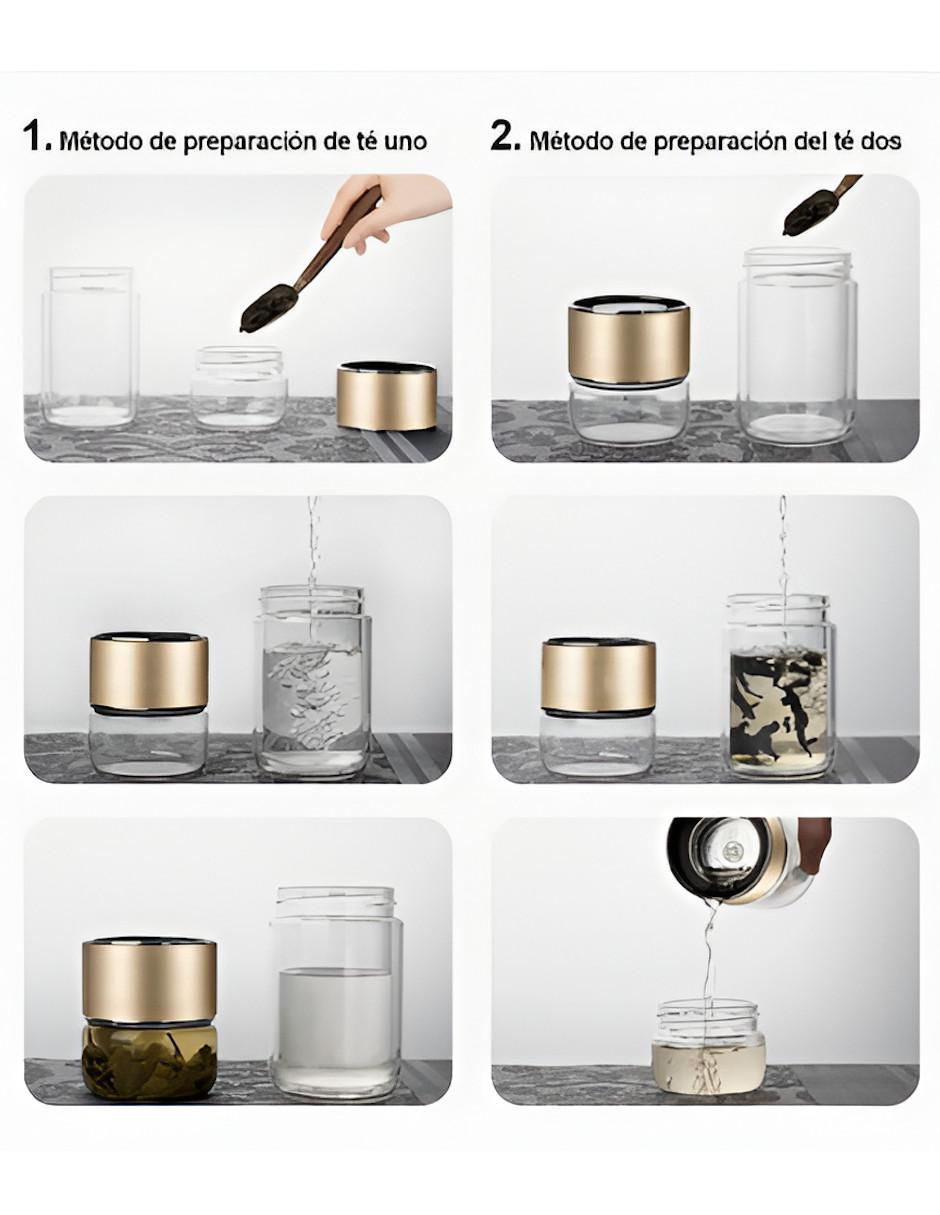 Termo infusor de vidrio con tapa rosca 280 ml 3
