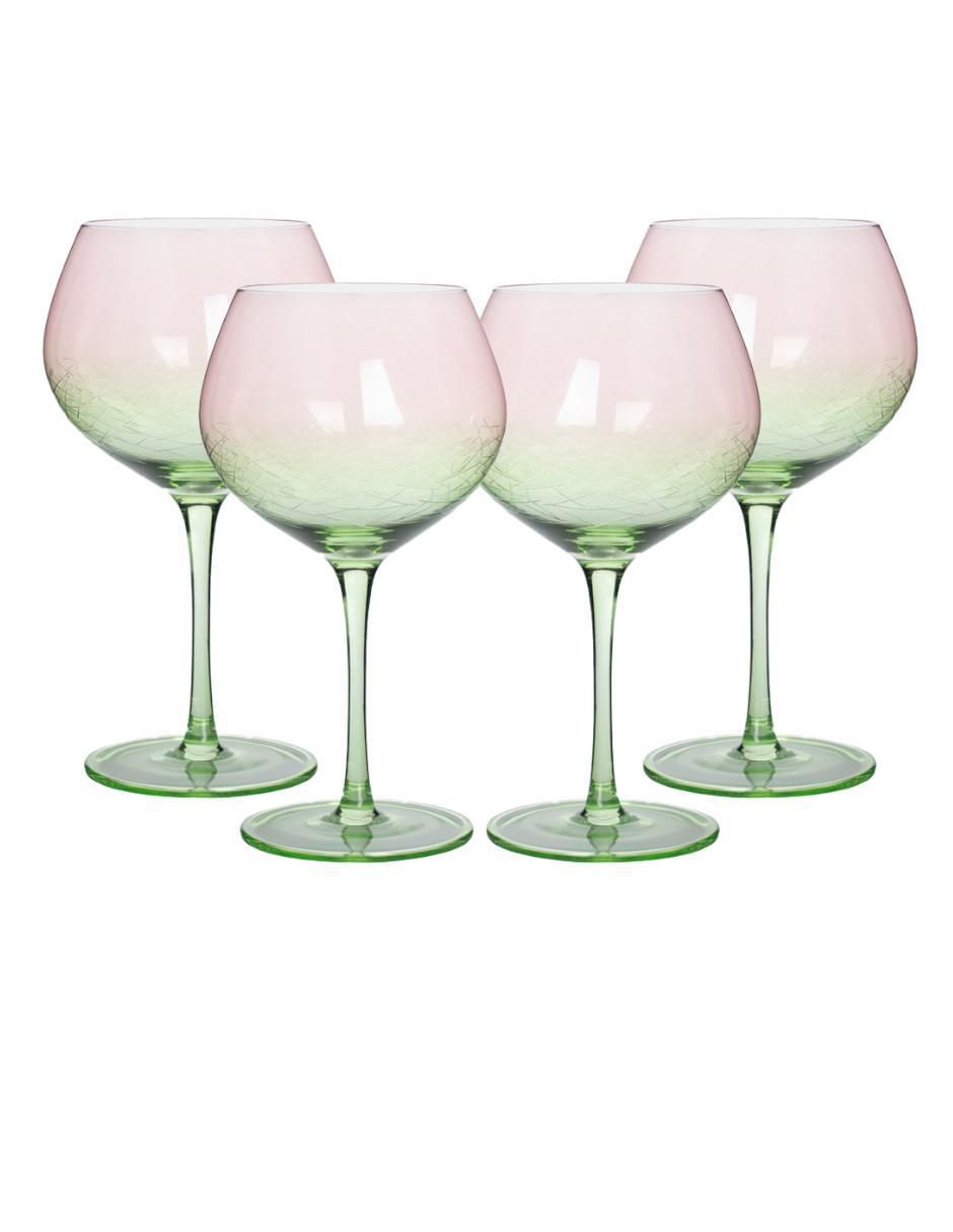 Set de copas para vino tinto Aurora de cristal 4 piezas