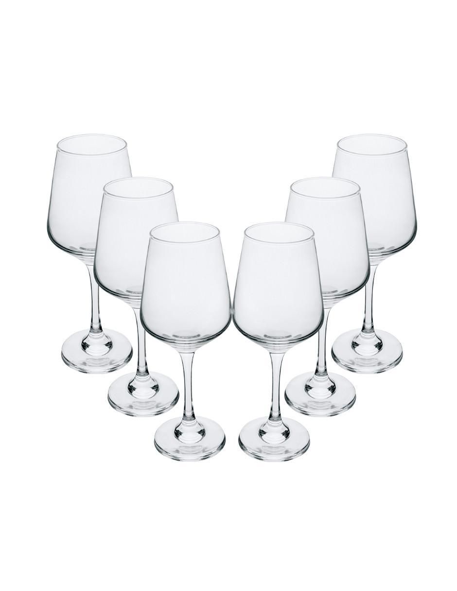 Set de copas para vino tinto Glass Aura de cristal 6 piezas