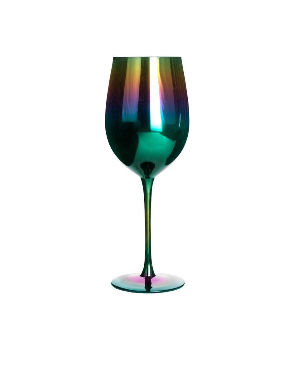 Set de copas para vino Arcoiris de cristal 4 piezas 2