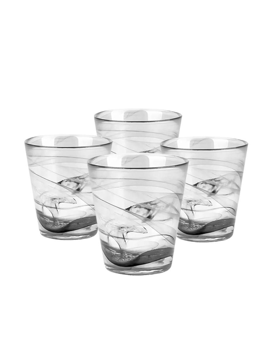 Set vasos de cristal templado con 4 piezas